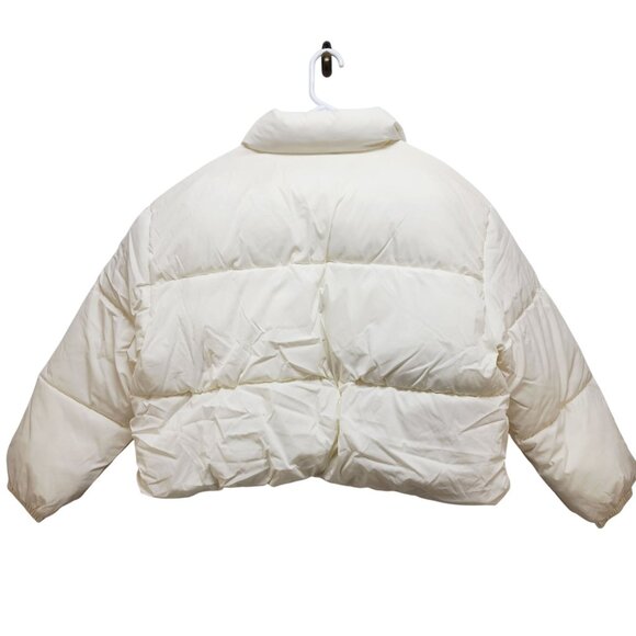 Womens Puffer Jacket Size 2X Ivory Quilted Winter Coat Warm & Cozy - Picture 3 of 6